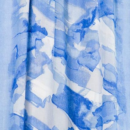 Wave Geo Print Scarf - Aquatint Kinross Cashmere 100% Cashmere