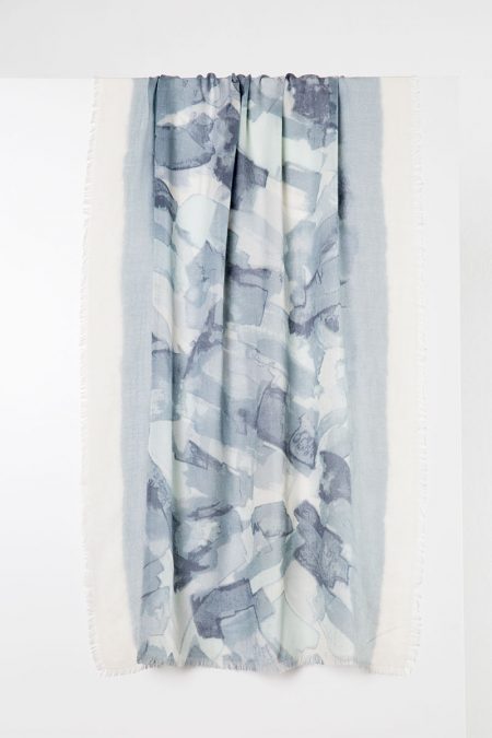 Printed Stripe Scarf - Sterling Kinross Cashmere