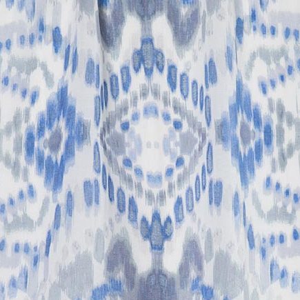 Wave Geo Print Scarf - Aquatint Kinross Cashmere 100% Cashmere