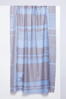 Linear Brushwork Print Scarf - Arctic - Kinross Cashmere