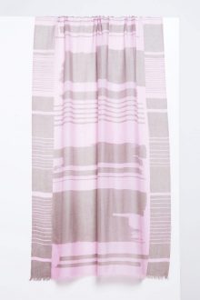 Linear Brushwork Print Scarf - Quartz - Kinross Cashmere