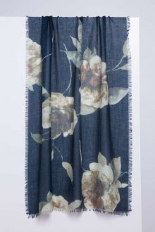 Autumn Bloom Print Scarf - Honey - Kinross Cashmere