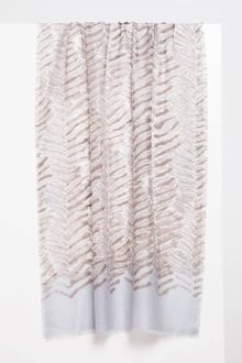 Tiger Stripe Print Scarf - Pewter - Kinross Cashmere