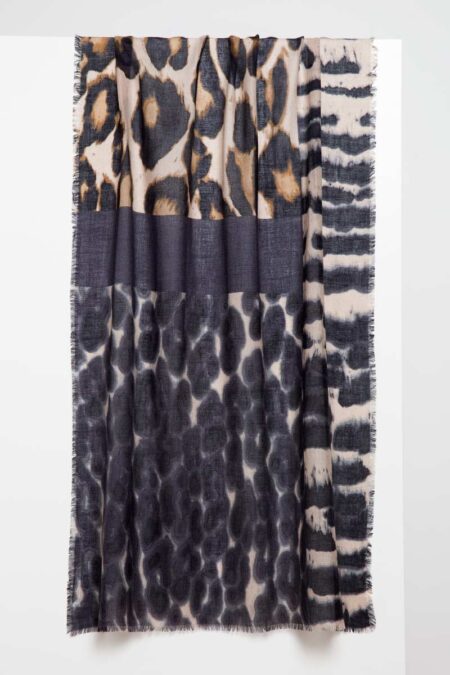 Melange Animal Print Scarf - Kinross Cashmere