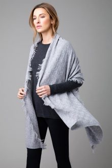 Textured Fringe Wrap - Kinross Cashmere