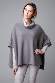 Contrast Cowl Poncho - Kinross Cashmere