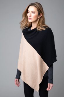 Colorblock Poncho - Kinross Cashmere