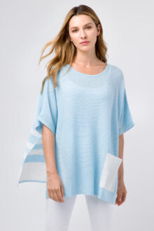 Contrast Pocket Poncho - Kinross Cashmere