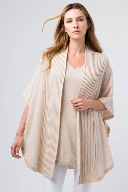 Ribbed Ruana - Kinross Cashmere