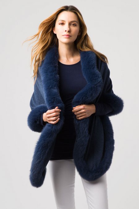 Fur Trim Wrap - Kinross Cashmere