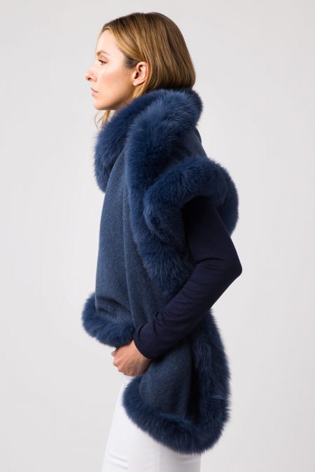 Fur Trim Wrap - Kinross Cashmere