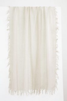 Spray Print Scarf - Ivory - Kinross Cashmere