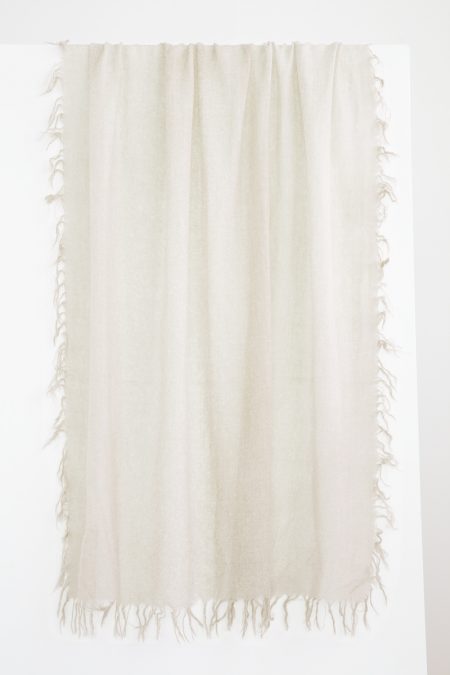 Spray Print Scarf - Ivory - Kinross Cashmere