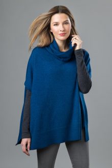 T-neck Poncho - Kinross Cashmere