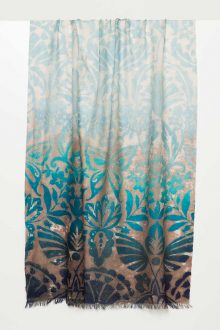 Weathered Botanical Print Scarf - Kinross Cashmere