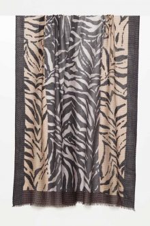 Geo Zebra Print Scarf - Kinross Cashmere