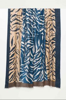 Geo Zebra Print Scarf - Kinross Cashmere