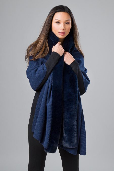 Faux Fur Rib Wrap - Kinross Cashmere