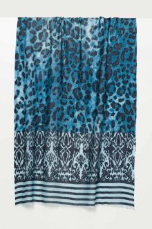 Leopard Ikat Print Scarf - Kinross Cashmere