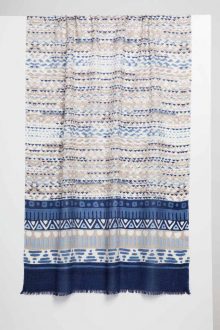 Italia Geo Print Scarf - Adriatic - Kinross Cashmere