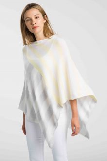 Diagonal Stripe Poncho - Kinross Cashmere