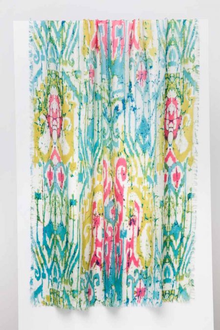 Batikat Print Scarf - Lagoon - Kinross Cashmere