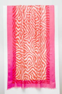 Faux Bois Print Scarf - Coral