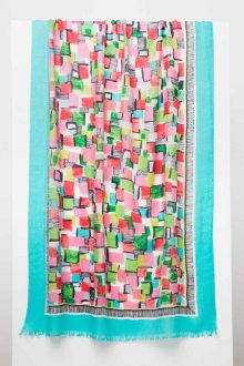 Pop Squares Print Scarf - Lagoon Multi