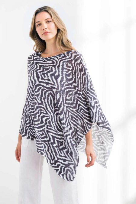 Faux Bois Poncho - Kinross Cashmere