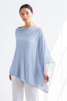 Linen Solid Poncho - Kinross Cashmere