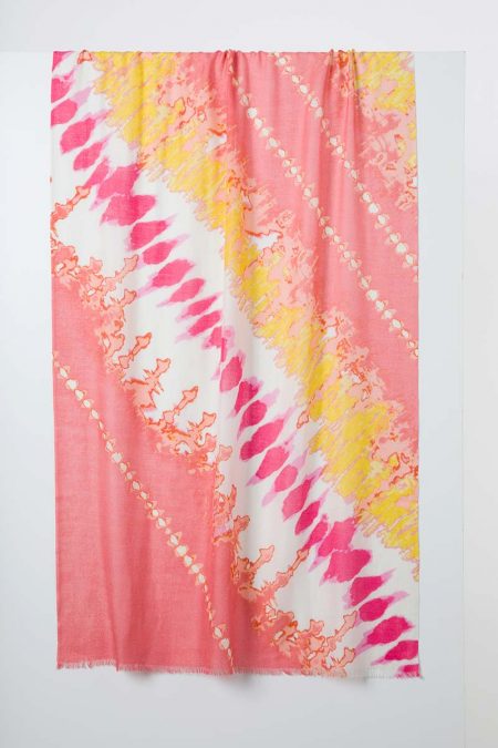 Tie Dye Print Scarf - Paradise Multi - Kinross Cashmere