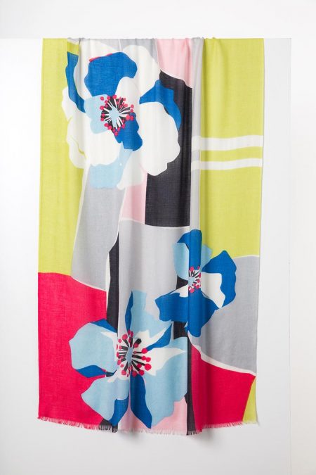 Pop Floral Print Scarf - Kinross Cashmere