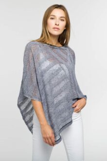 Shadow Stripe Poncho - Kinross Cashmere