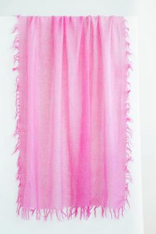 Spray Print Scarf - Fuchsia - Kinross Cashmere