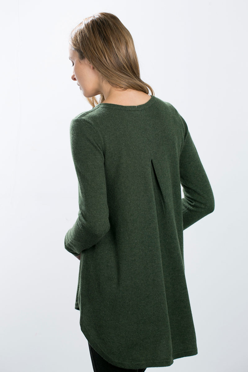 Kinross Cashmere | Pleat Back Tunic w/ Zip Shoulder