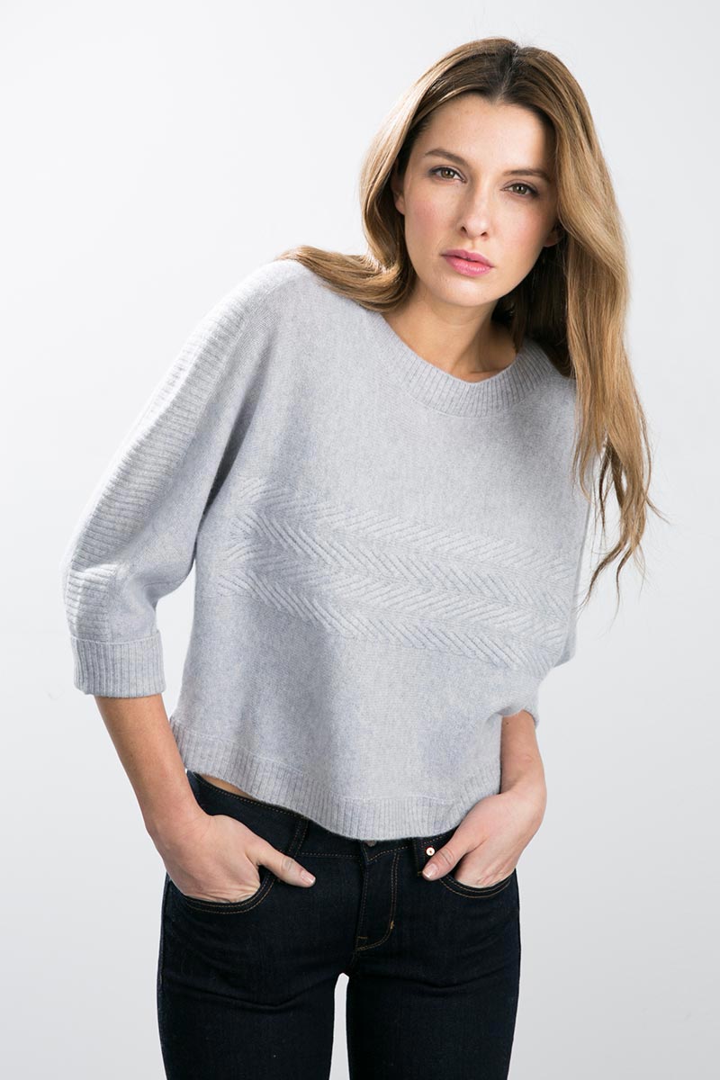 Kinross Cashmere | Dolman Boatneck w/ Cable Detail