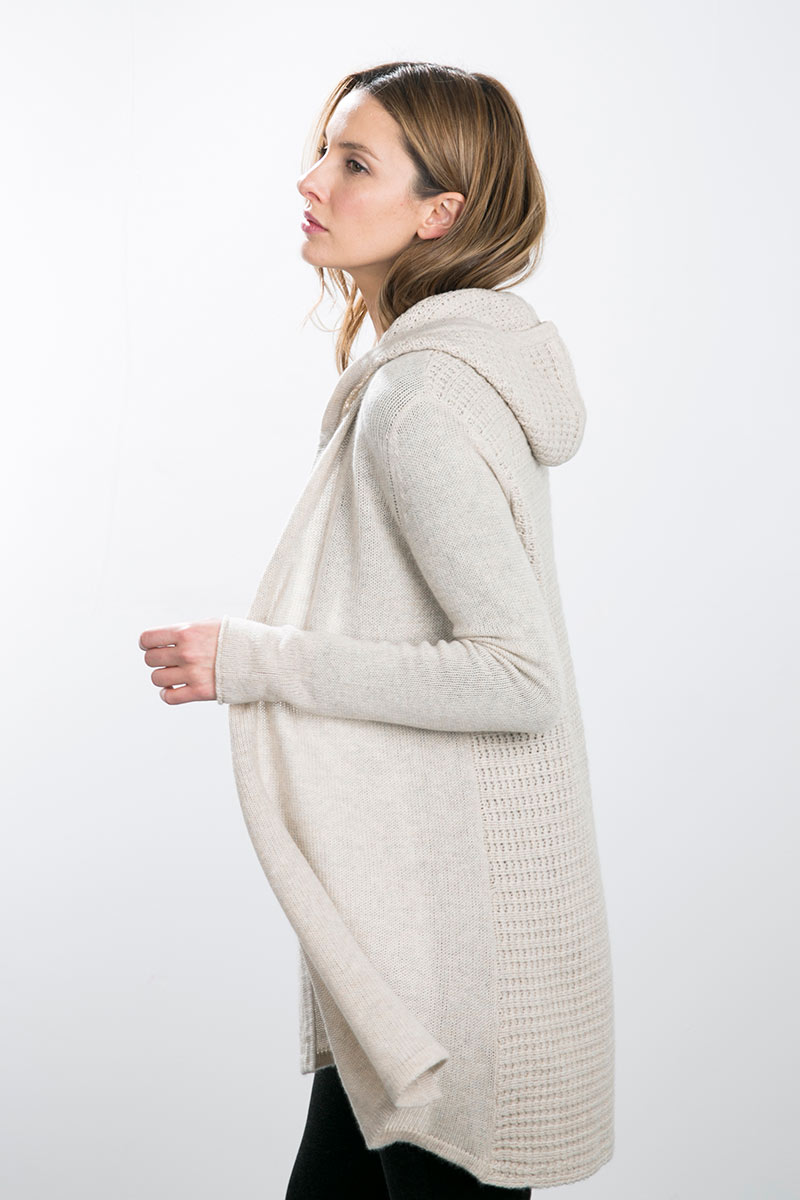 Kinross Cashmere | Tuckstitch Drape Hoodie