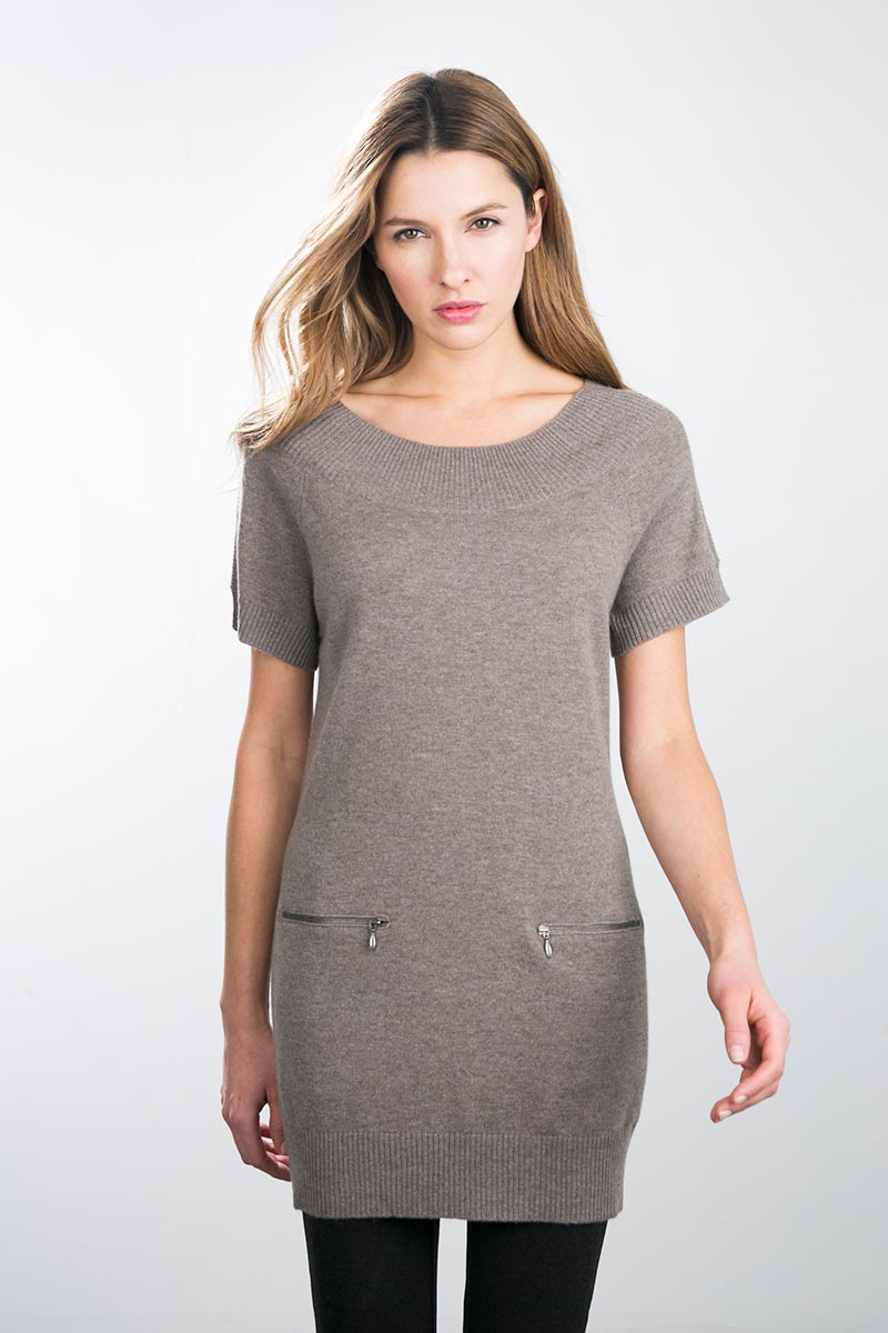 Kinross Cashmere | Raglan Tunic with Zip Pockets