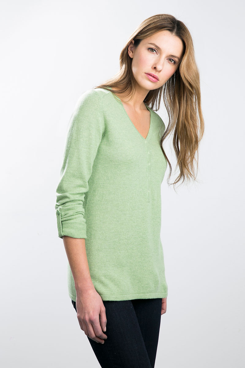 Kinross Cashmere | Convertible Sleeve Henley