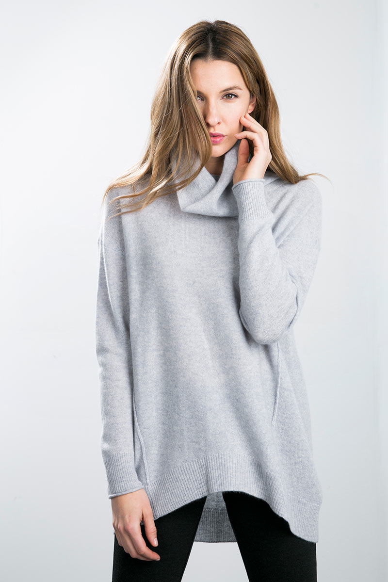 Kinross Cashmere | Exposed Seam Oversized Cowl Neck