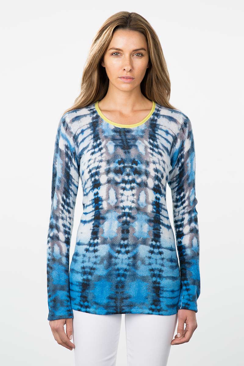 Kinross Cashmere | Resort 2015 | Ombre Tie Dye Crewneck