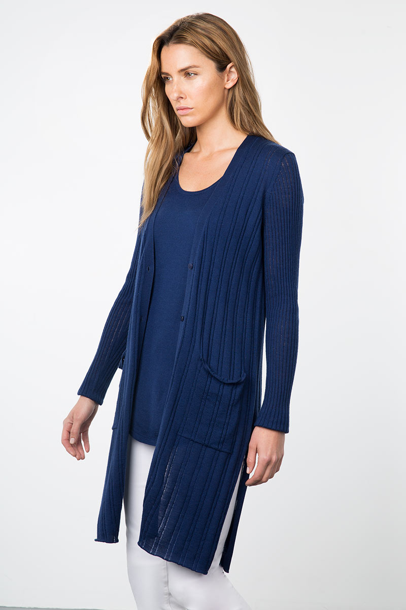 Kinross Cashmere | Resort 2015 | Drop Needle Rib Duster