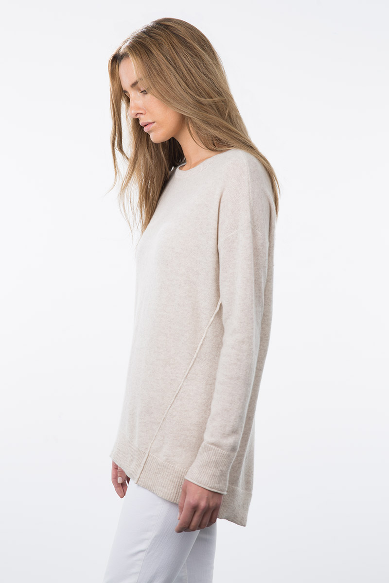 Kinross Cashmere | Resort 2015 |Exposed Seam Easy Balletneck