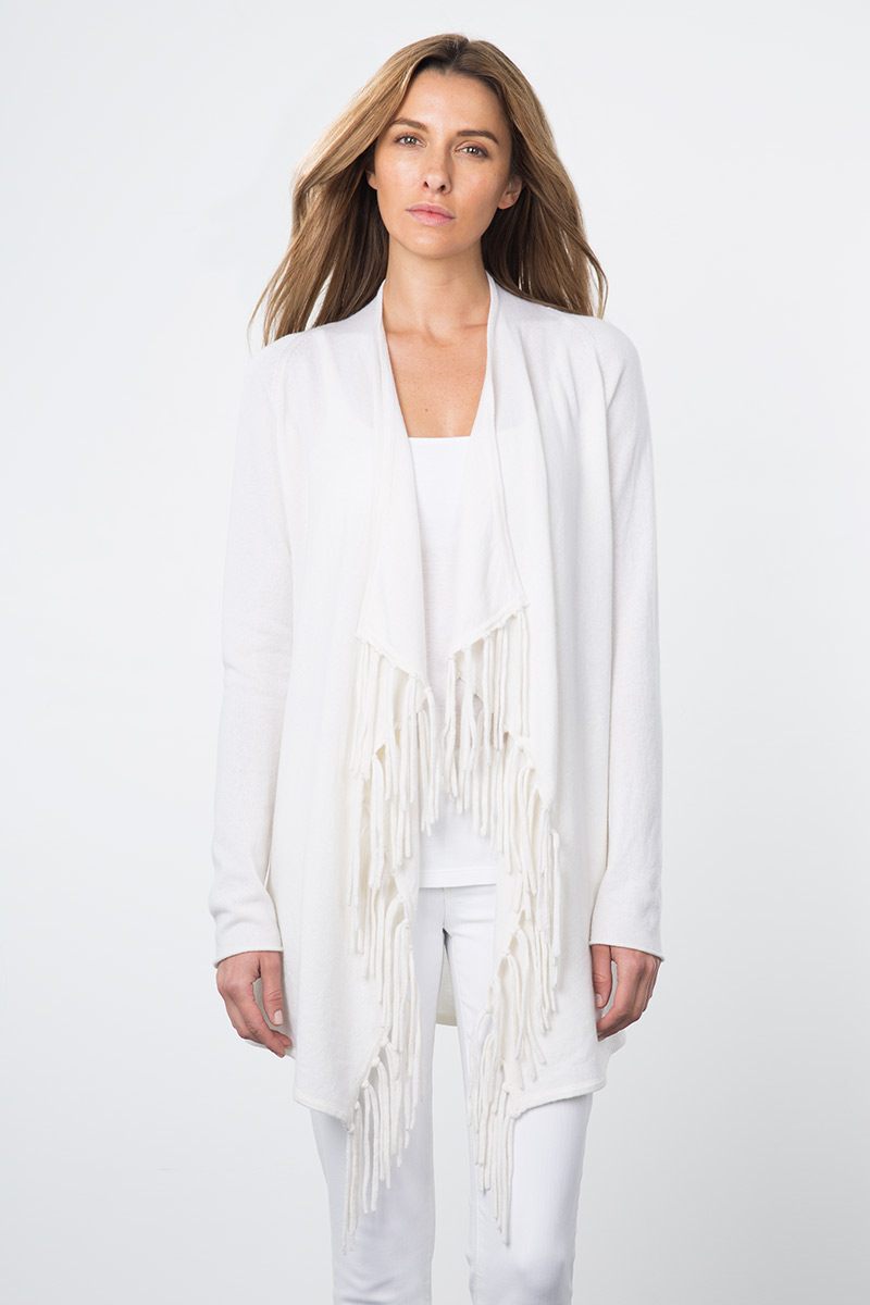 Kinross Cashmere | Resort 2015 | Fringe Drape Cardigan