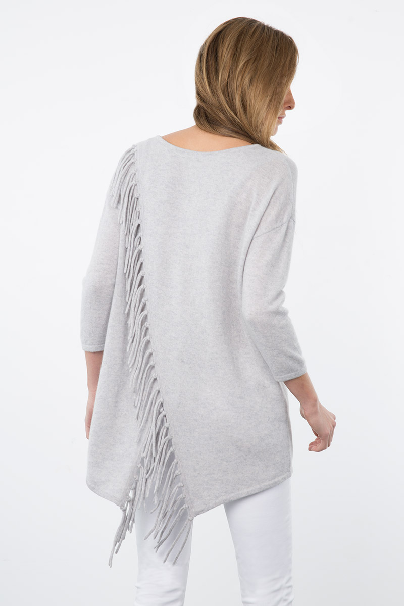 Kinross Cashmere | Resort 2015 | Fringe Back Pullover