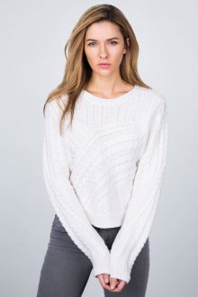 Apres Ski Cable Crewneck Kinross Cashmere 100% Cashmere