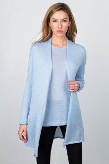 Worsted Long Drape Cardigan Kinross Cashmere 100% Cashmere