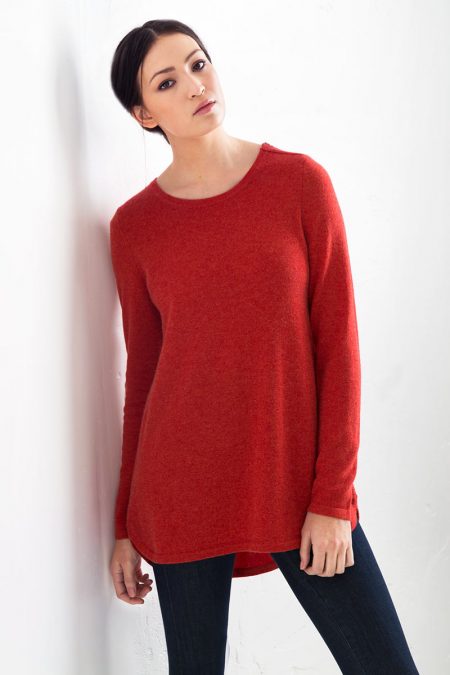 Pleat Back Tunic Kinross Cashmere 100% Cashmere