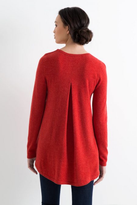 Pleat Back Tunic Kinross Cashmere 100% Cashmere