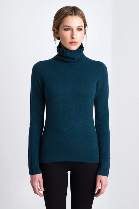 Chunky Trim Turtleneck Kinross Cashmere 100% Cashmere